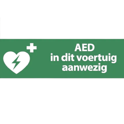 Sticker AED in dit voertuig (300x100mm)