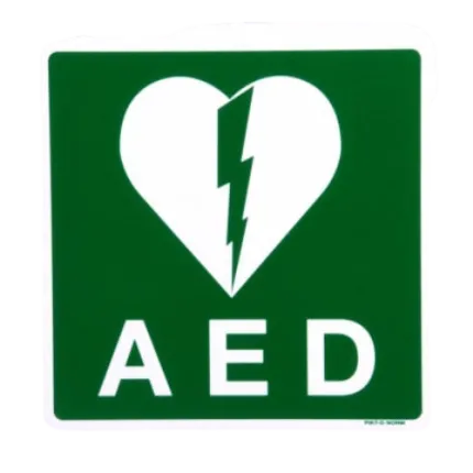 Sticker AED pictogram vierkant (10x10cm)