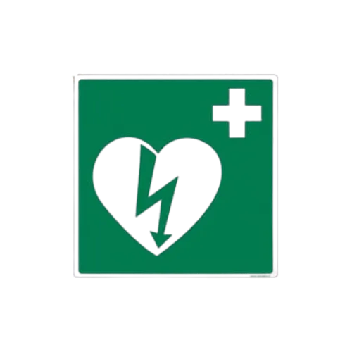 Sticker AED pictogram vierkant (20x20cm) - Afbeelding 1