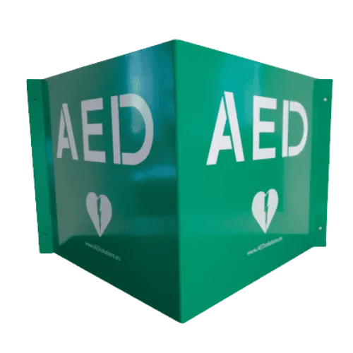 Metalen bord AED pictogram panoramisch (30x30cm) - Afbeelding 1