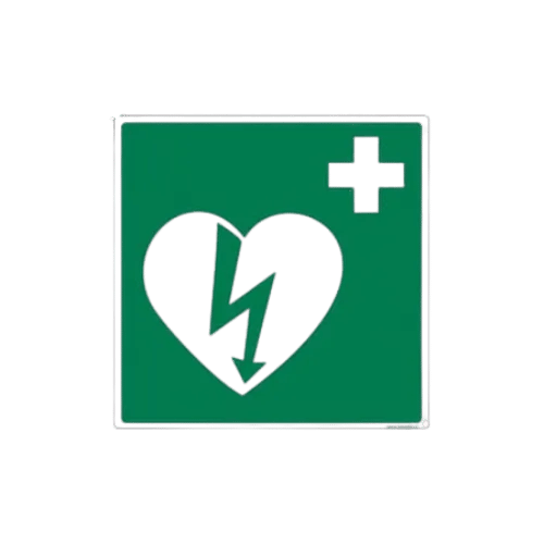 Bordje AED pictogram vierkant (20x20cm) - Afbeelding 1
