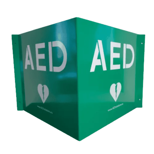Metalen bord AED pictogram panoramisch (30x30cm) - Afbeelding 1